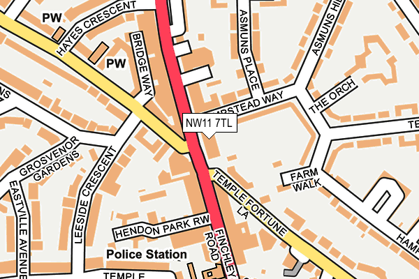 NW11 7TL map - OS OpenMap – Local (Ordnance Survey) NW11 7TL map - OS OpenMap – Local (Ordnance Survey)