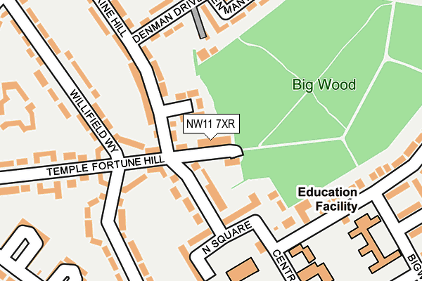NW11 7XR map - OS OpenMap – Local (Ordnance Survey)