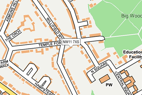 NW11 7XS map - OS OpenMap – Local (Ordnance Survey)