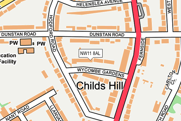 NW11 8AL map - OS OpenMap – Local (Ordnance Survey) NW11 8AL map - OS OpenMap – Local (Ordnance Survey)