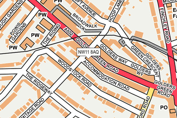 NW11 8AQ map - OS OpenMap – Local (Ordnance Survey) NW11 8AQ map - OS OpenMap – Local (Ordnance Survey)