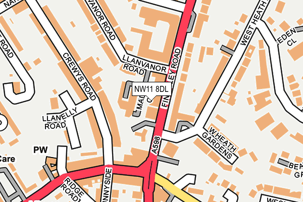NW11 8DL map - OS OpenMap – Local (Ordnance Survey)