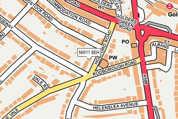 NW11 8EH map - OS OpenMap – Local (Ordnance Survey) NW11 8EH map - OS OpenMap – Local (Ordnance Survey)