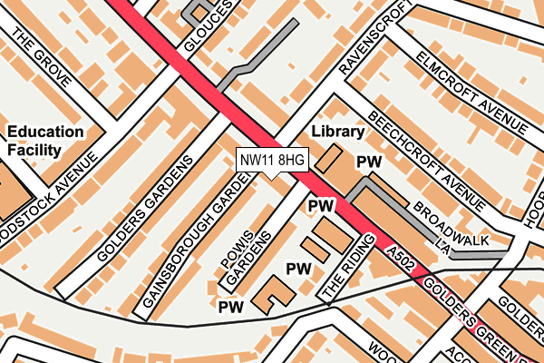 NW11 8HG map - OS OpenMap – Local (Ordnance Survey) NW11 8HG map - OS OpenMap – Local (Ordnance Survey)