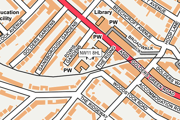 NW11 8HL map - OS OpenMap – Local (Ordnance Survey) NW11 8HL map - OS OpenMap – Local (Ordnance Survey)