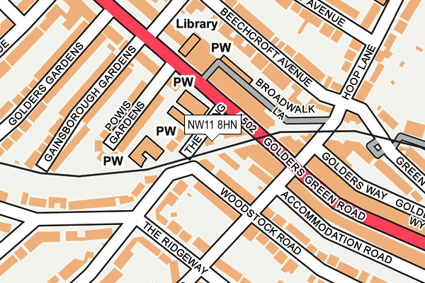 NW11 8HN map - OS OpenMap – Local (Ordnance Survey) NW11 8HN map - OS OpenMap – Local (Ordnance Survey)