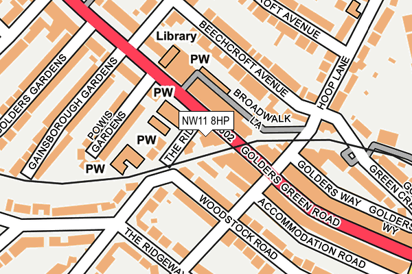 NW11 8HP map - OS OpenMap – Local (Ordnance Survey) NW11 8HP map - OS OpenMap – Local (Ordnance Survey)