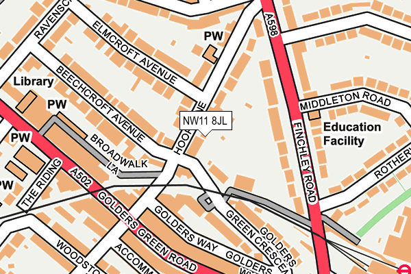 NW11 8JL map - OS OpenMap – Local (Ordnance Survey) NW11 8JL map - OS OpenMap – Local (Ordnance Survey)