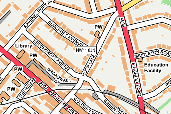 NW11 8JN map - OS OpenMap – Local (Ordnance Survey) NW11 8JN map - OS OpenMap – Local (Ordnance Survey)