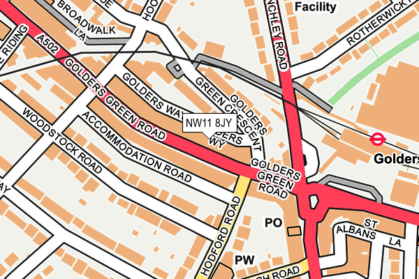 NW11 8JY map - OS OpenMap – Local (Ordnance Survey) NW11 8JY map - OS OpenMap – Local (Ordnance Survey)