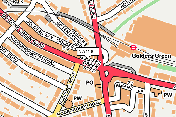 NW11 8LJ map - OS OpenMap – Local (Ordnance Survey) NW11 8LJ map - OS OpenMap – Local (Ordnance Survey)