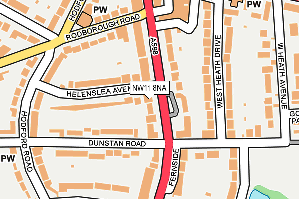 NW11 8NA map - OS OpenMap – Local (Ordnance Survey) NW11 8NA map - OS OpenMap – Local (Ordnance Survey)