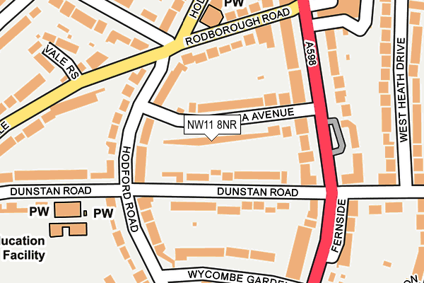 NW11 8NR map - OS OpenMap – Local (Ordnance Survey) NW11 8NR map - OS OpenMap – Local (Ordnance Survey)