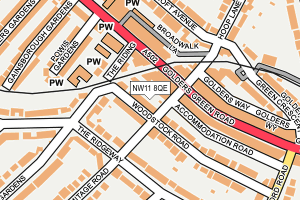 NW11 8QE map - OS OpenMap – Local (Ordnance Survey) NW11 8QE map - OS OpenMap – Local (Ordnance Survey)