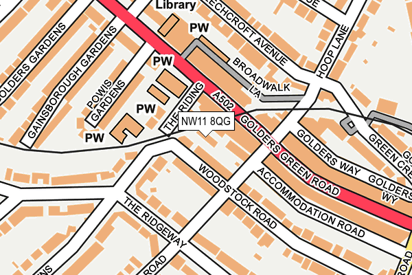NW11 8QG map - OS OpenMap – Local (Ordnance Survey) NW11 8QG map - OS OpenMap – Local (Ordnance Survey)
