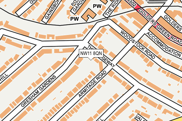 NW11 8QN map - OS OpenMap – Local (Ordnance Survey) NW11 8QN map - OS OpenMap – Local (Ordnance Survey)