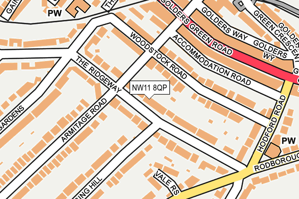 NW11 8QP map - OS OpenMap – Local (Ordnance Survey) NW11 8QP map - OS OpenMap – Local (Ordnance Survey)