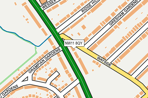 NW11 8QY map - OS OpenMap – Local (Ordnance Survey)