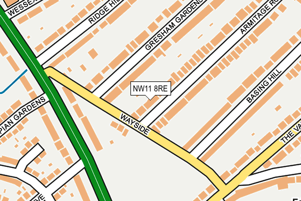 NW11 8RE map - OS OpenMap – Local (Ordnance Survey)