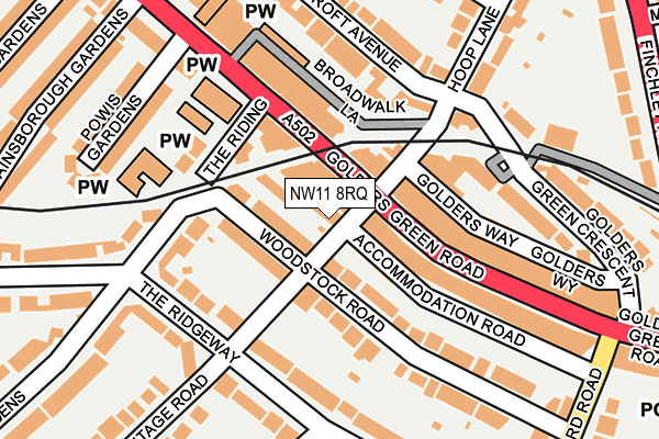 NW11 8RQ map - OS OpenMap – Local (Ordnance Survey) NW11 8RQ map - OS OpenMap – Local (Ordnance Survey)