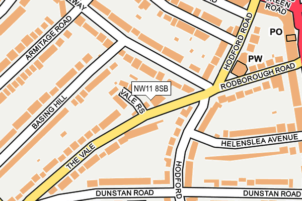 NW11 8SB map - OS OpenMap – Local (Ordnance Survey) NW11 8SB map - OS OpenMap – Local (Ordnance Survey)