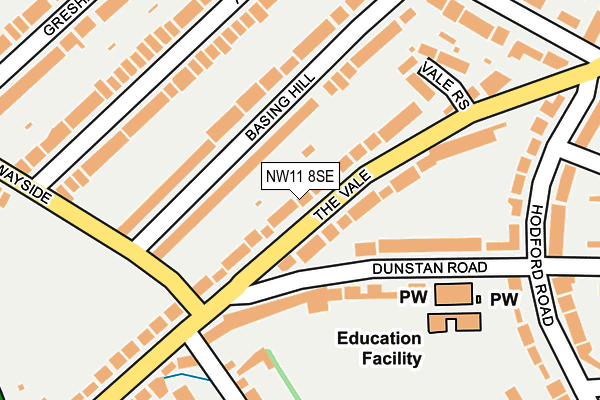 NW11 8SE map - OS OpenMap – Local (Ordnance Survey) NW11 8SE map - OS OpenMap – Local (Ordnance Survey)
