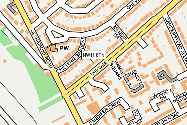 NW11 8TN map - OS OpenMap – Local (Ordnance Survey) NW11 8TN map - OS OpenMap – Local (Ordnance Survey)