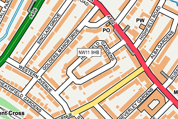 NW11 9HB map - OS OpenMap – Local (Ordnance Survey) NW11 9HB map - OS OpenMap – Local (Ordnance Survey)