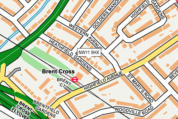 NW11 9HX map - OS OpenMap – Local (Ordnance Survey) NW11 9HX map - OS OpenMap – Local (Ordnance Survey)