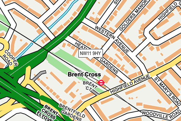 NW11 9HY map - OS OpenMap – Local (Ordnance Survey)