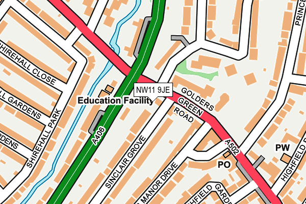 NW11 9JE map - OS OpenMap – Local (Ordnance Survey) NW11 9JE map - OS OpenMap – Local (Ordnance Survey)