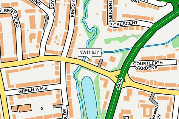NW11 9JY map - OS OpenMap – Local (Ordnance Survey) NW11 9JY map - OS OpenMap – Local (Ordnance Survey)