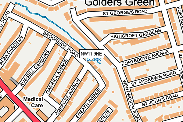 NW11 9NE map - OS OpenMap – Local (Ordnance Survey) NW11 9NE map - OS OpenMap – Local (Ordnance Survey)