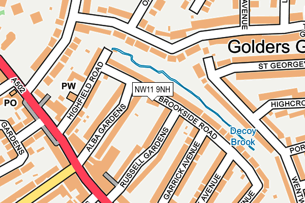 NW11 9NH map - OS OpenMap – Local (Ordnance Survey) NW11 9NH map - OS OpenMap – Local (Ordnance Survey)