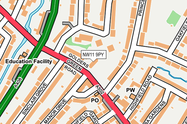 NW11 9PY map - OS OpenMap – Local (Ordnance Survey)