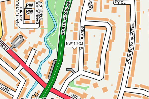 NW11 9QJ map - OS OpenMap – Local (Ordnance Survey) NW11 9QJ map - OS OpenMap – Local (Ordnance Survey)
