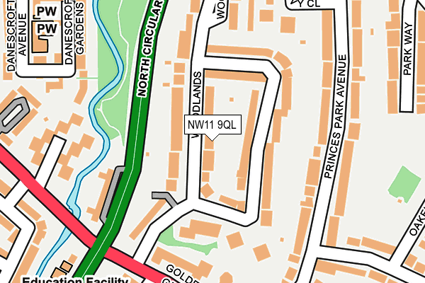 NW11 9QL map - OS OpenMap – Local (Ordnance Survey) NW11 9QL map - OS OpenMap – Local (Ordnance Survey)