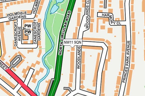 NW11 9QN map - OS OpenMap – Local (Ordnance Survey) NW11 9QN map - OS OpenMap – Local (Ordnance Survey)