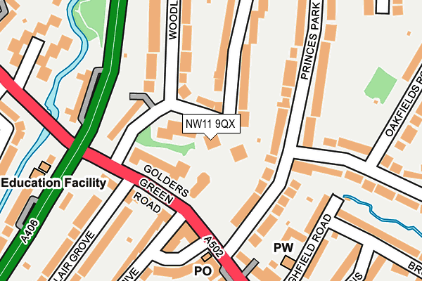 NW11 9QX map - OS OpenMap – Local (Ordnance Survey) NW11 9QX map - OS OpenMap – Local (Ordnance Survey)