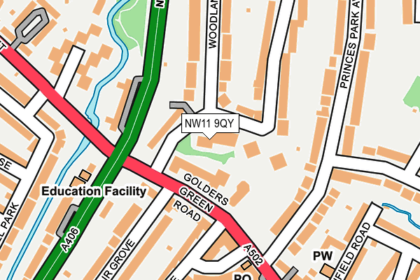 NW11 9QY map - OS OpenMap – Local (Ordnance Survey) NW11 9QY map - OS OpenMap – Local (Ordnance Survey)