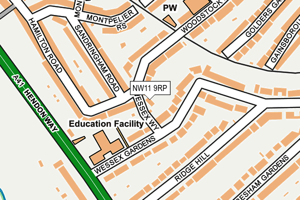 NW11 9RP map - OS OpenMap – Local (Ordnance Survey) NW11 9RP map - OS OpenMap – Local (Ordnance Survey)