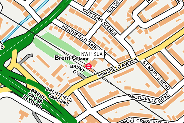 NW11 9UA map - OS OpenMap – Local (Ordnance Survey) NW11 9UA map - OS OpenMap – Local (Ordnance Survey)