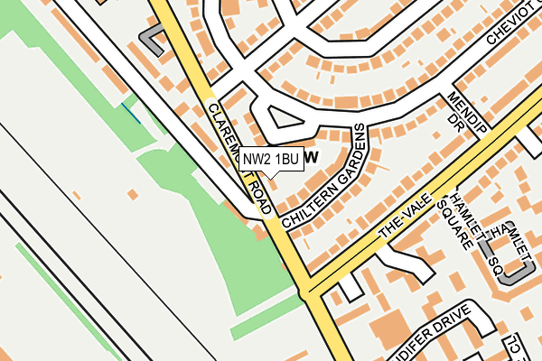 NW2 1BU map - OS OpenMap – Local (Ordnance Survey) NW2 1BU map - OS OpenMap – Local (Ordnance Survey)