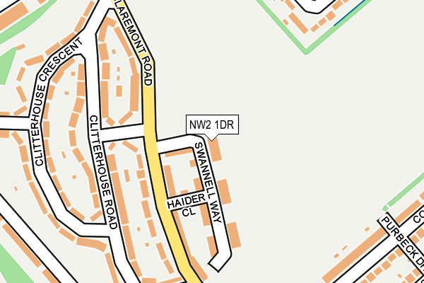 NW2 1DR map - OS OpenMap – Local (Ordnance Survey)