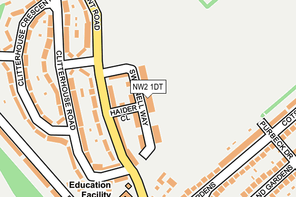NW2 1DT map - OS OpenMap – Local (Ordnance Survey) NW2 1DT map - OS OpenMap – Local (Ordnance Survey)