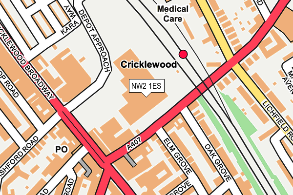 NW2 1ES map - OS OpenMap – Local (Ordnance Survey) NW2 1ES map - OS OpenMap – Local (Ordnance Survey)