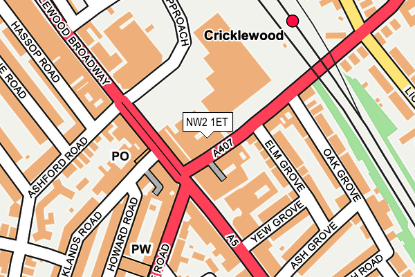 NW2 1ET map - OS OpenMap – Local (Ordnance Survey) NW2 1ET map - OS OpenMap – Local (Ordnance Survey)