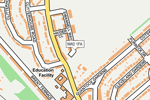 NW2 1FA map - OS OpenMap – Local (Ordnance Survey) NW2 1FA map - OS OpenMap – Local (Ordnance Survey)