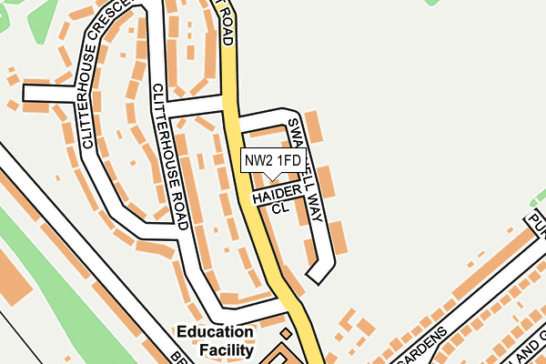 NW2 1FD map - OS OpenMap – Local (Ordnance Survey) NW2 1FD map - OS OpenMap – Local (Ordnance Survey)