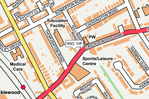 NW2 1HP map - OS OpenMap – Local (Ordnance Survey)